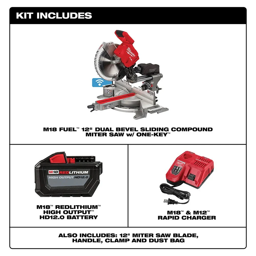 Milwaukee 2739-21HD M18 FUEL 12" Dual Bevel Sliding Compound Miter Saw Kit - Image 2