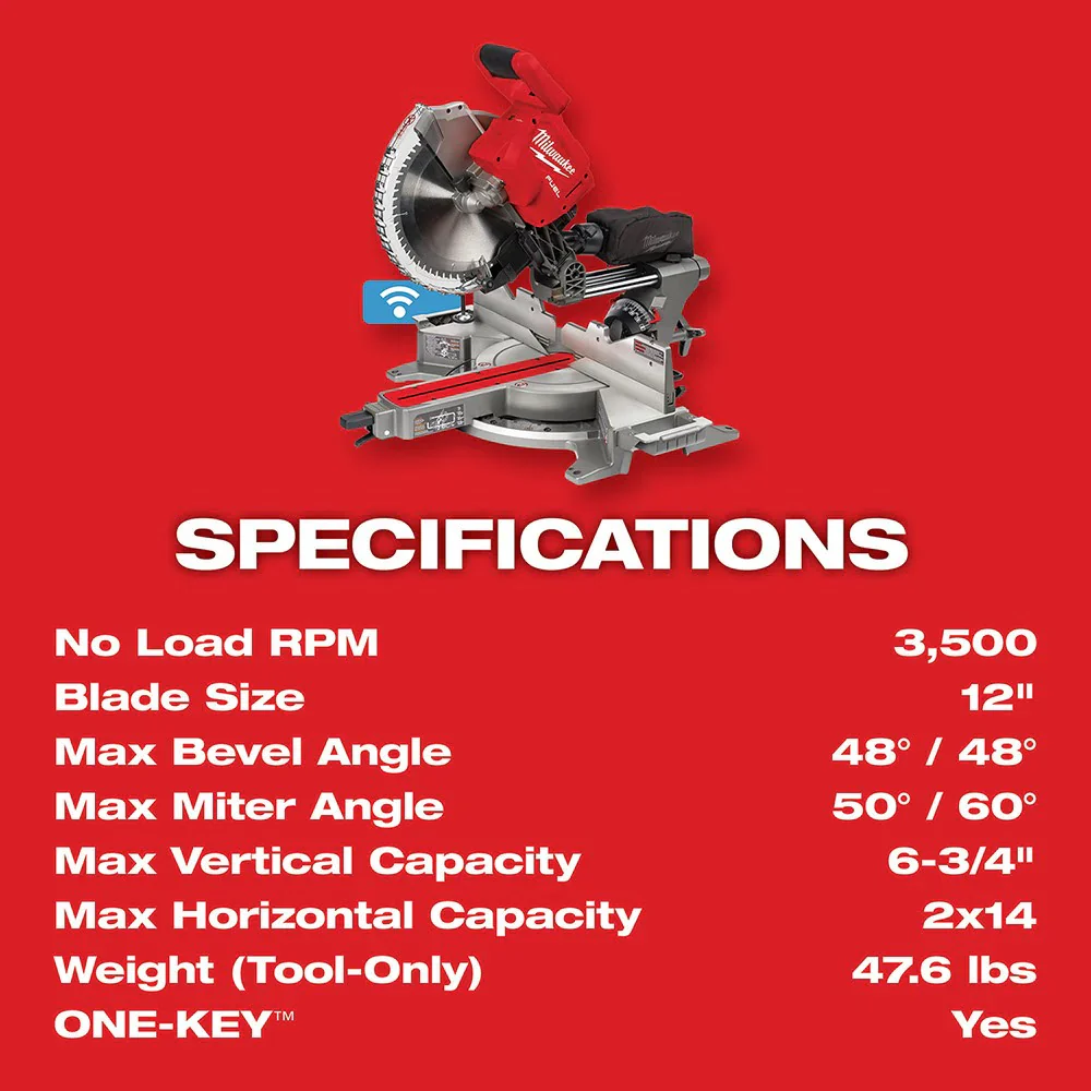 Milwaukee 2739-21HD M18 FUEL 12" Dual Bevel Sliding Compound Miter Saw Kit - Image 8