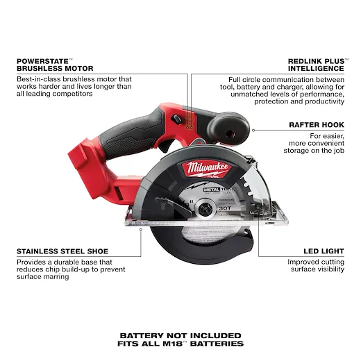Milwaukee 2782-20 M18 FUEL™ 5-3/8" – 5-7/8” Metal Cutting Circular Saw (Tool Only) - Image 3