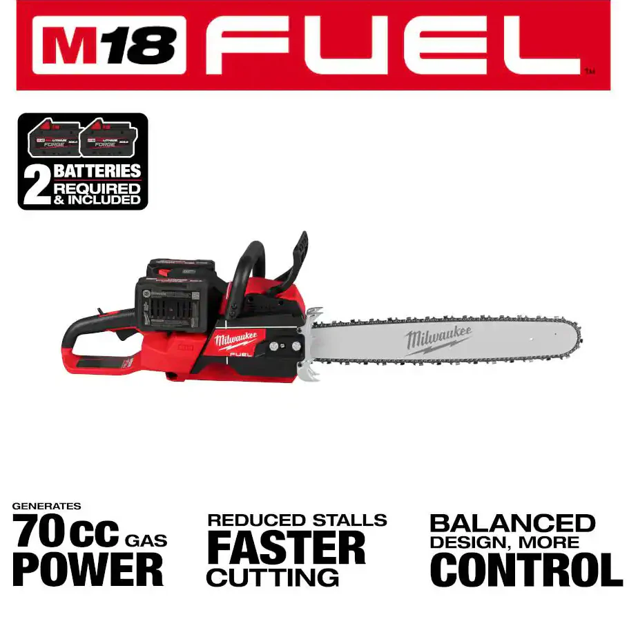 Milwaukee 2827-22 M18 FUEL™ 20" Dual Battery Chainsaw Kit - Image 3