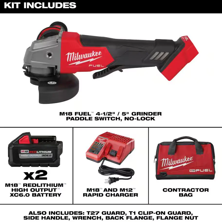 Milwaukee 2880-22 M18 FUEL™  4-1/2"/5" Braking Grinder Paddle Switch, No-Lock Kit - Image 2