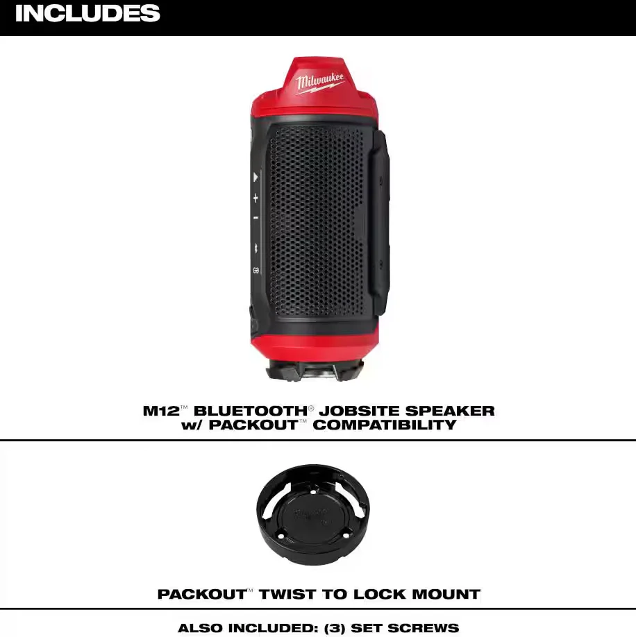 Milwaukee 2955-20 M12™ Bluetooth® Jobsite Speaker w/ PACKOUT™ Compatibility - Image 2