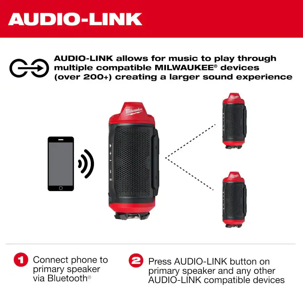 Milwaukee 2955-20 M12™ Bluetooth® Jobsite Speaker w/ PACKOUT™ Compatibility - Image 4