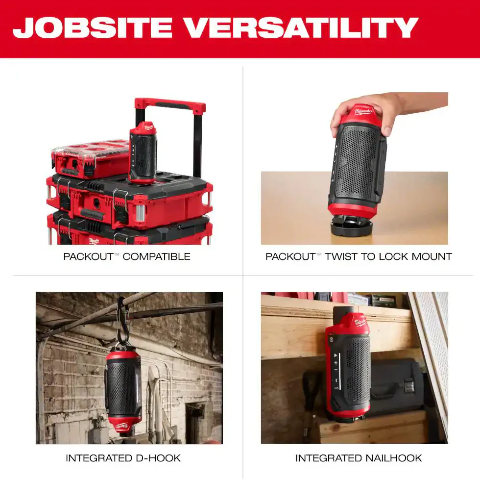 Milwaukee 2955-20 M12™ Bluetooth® Jobsite Speaker w/ PACKOUT™ Compatibility - Image 6