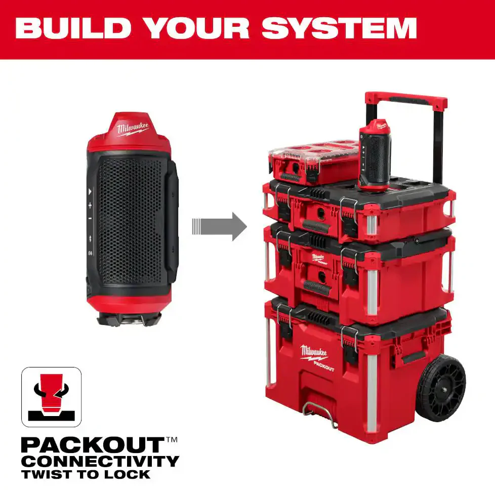 Milwaukee 2955-20 M12™ Bluetooth® Jobsite Speaker w/ PACKOUT™ Compatibility - Image 7