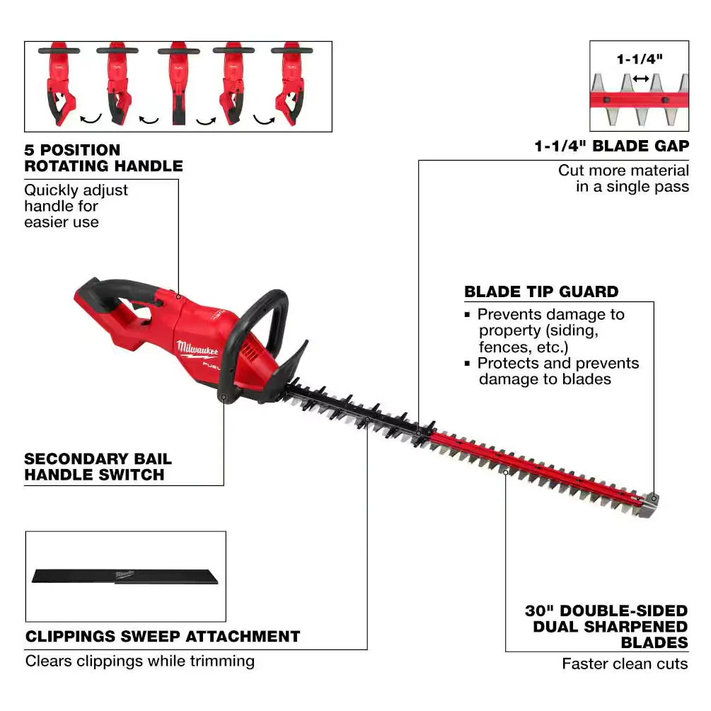 Milwaukee 3034-20 M18 FUEL™ 30" Hedge Trimmer (Tool Only) - Image 2
