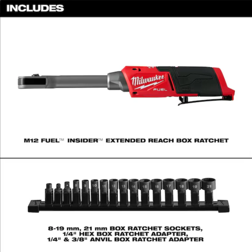 Milwaukee 3050-20 M12 FUEL™ INSIDER™ Extended Reach Box Ratchet (Tool Only) - Image 3