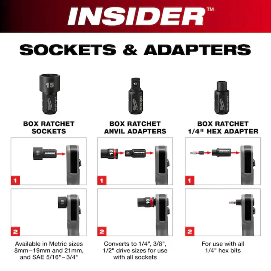 Milwaukee 3050-20 M12 FUEL™ INSIDER™ Extended Reach Box Ratchet (Tool Only) - Image 6