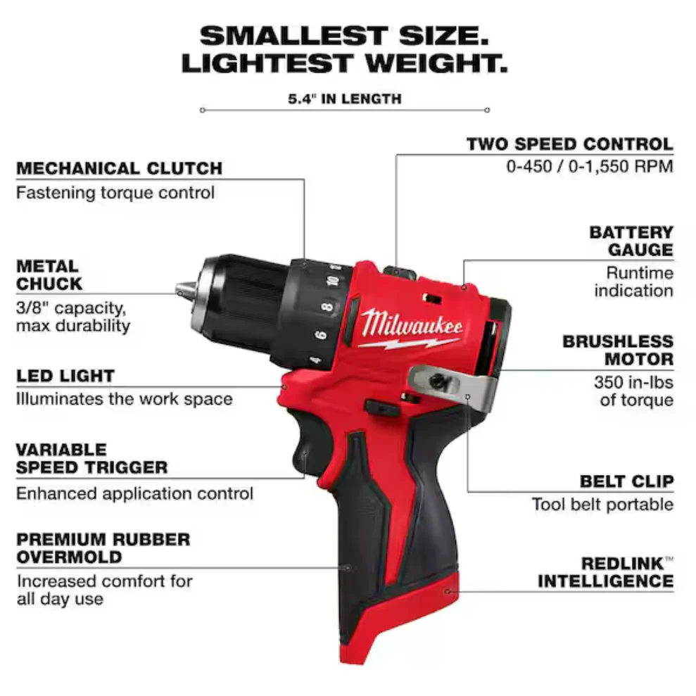 Milwaukee 3401-20 M12™ Subcompact Brushless 3/8" Drill/Driver (Tool Only) - Image 2