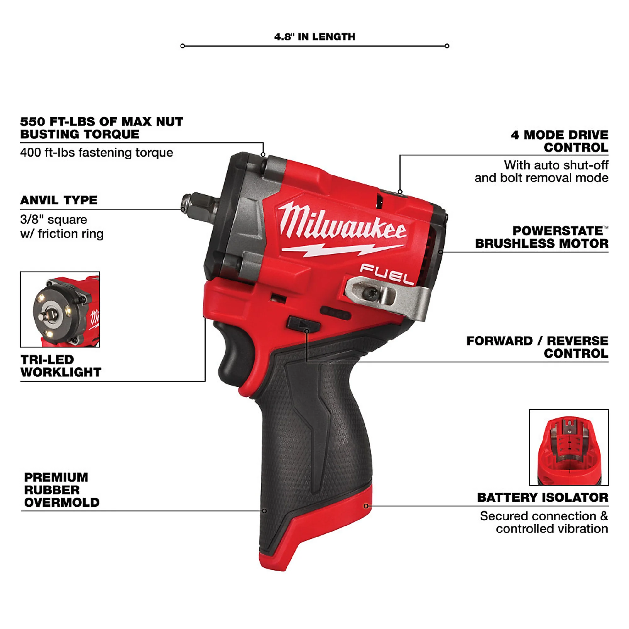 Milwaukee 3424-23 M12 FUEL 3-Tool Combo Kit - Image 6