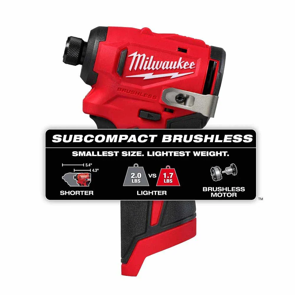 Milwaukee 3450-20 M12 Subcompact Brushless 1/4" Hex Impact Driver - Image 4