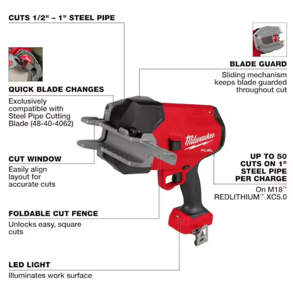 Milwaukee 3469-20 M18 FUEL™ 1/2”-1” Steel Pipe Cutter (Tool Only) - Image 3