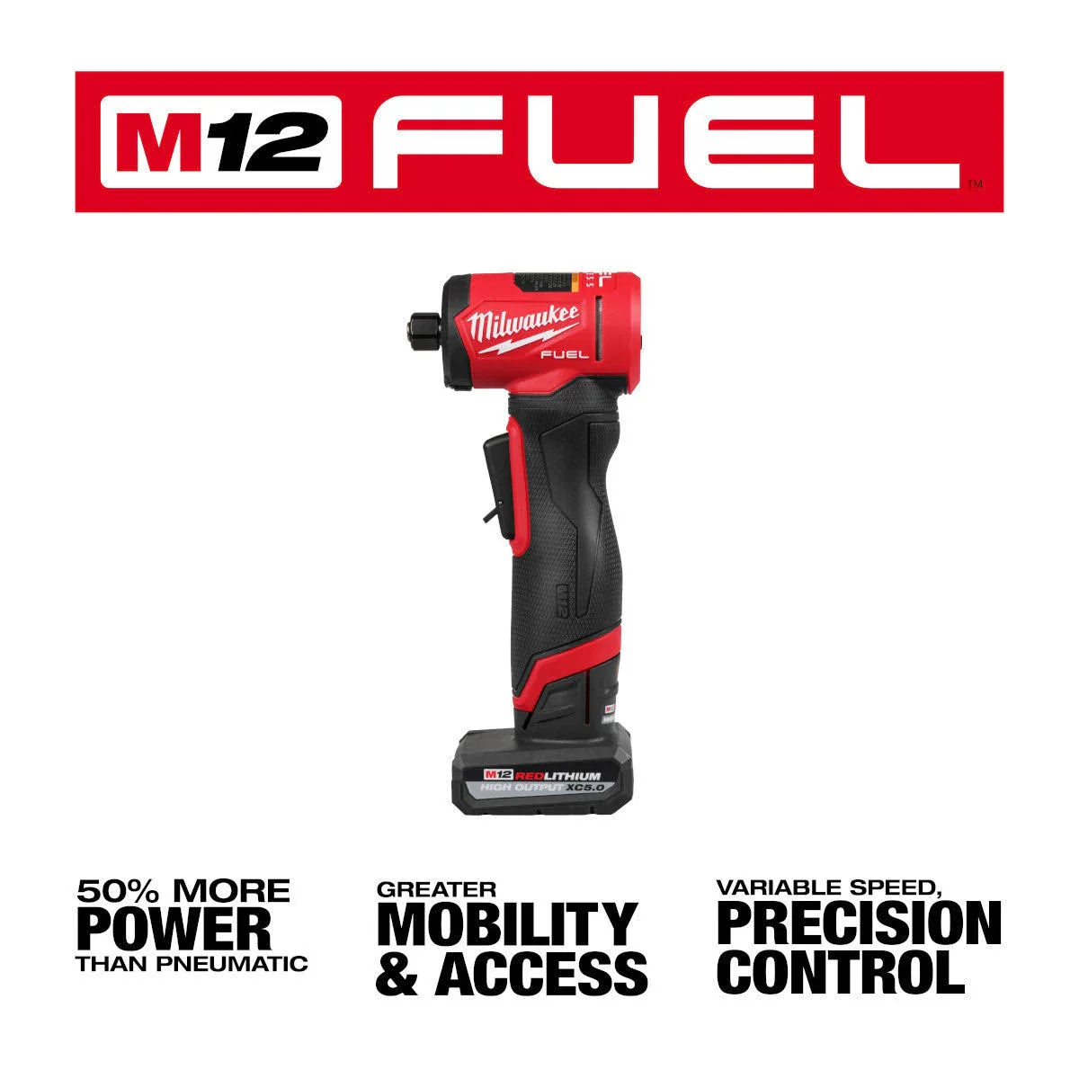 Milwaukee 3485-22 M12 FUEL 12V Lithium-Ion Brushless Cordless 1/4 in. Right Angle Die Grinder Kit - Image 5