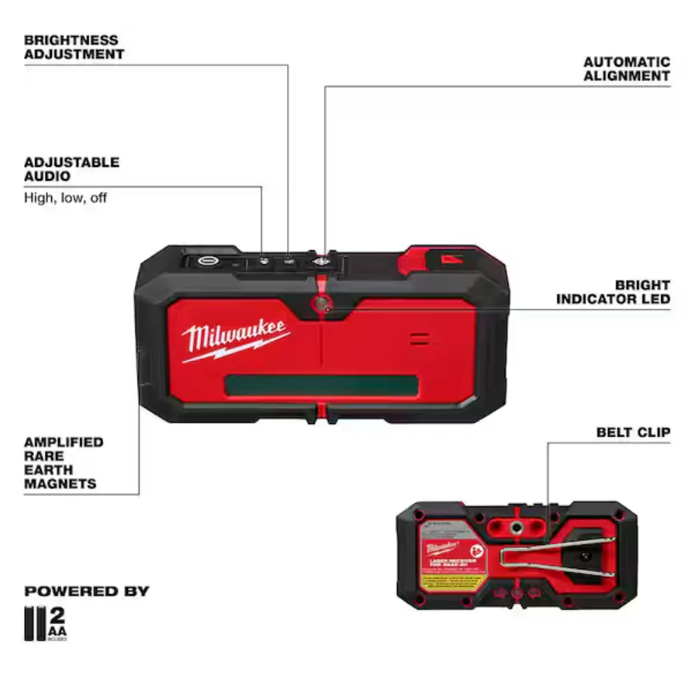 Milwaukee 3642-21 M12™ Green 360° 3-Plane Laser w/Automatic Alignment & Receiver - Image 4