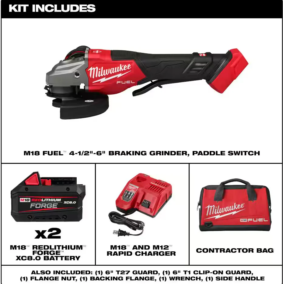 Milwaukee 3670-22 M18 FUEL™ 4-1/2" / 6" Braking Grinder Paddle Switch Kit - Image 2
