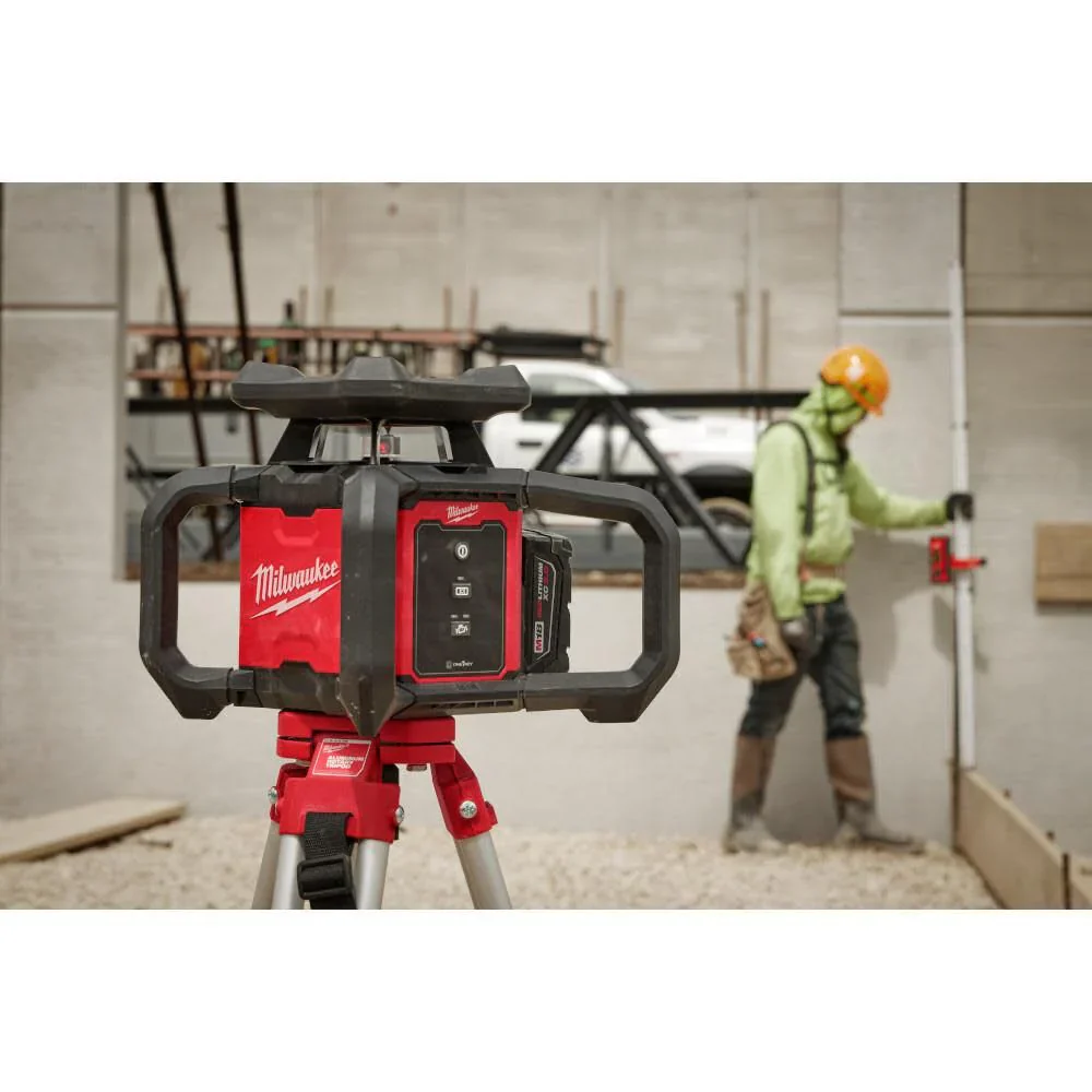 Milwaukee 3701-21T M18 Red Exterior Rotary Laser Level Kit w/ Receiver, Tripod, & Grade Rod - Image 10