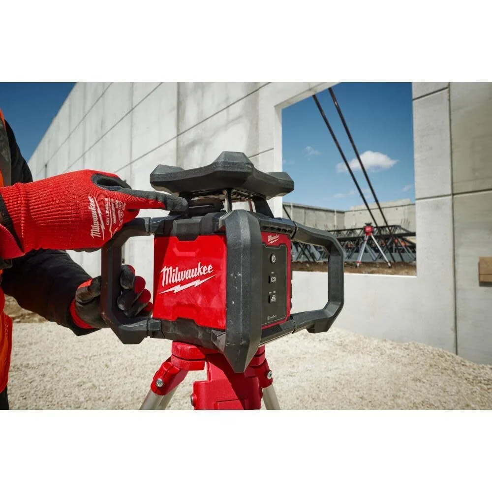 Milwaukee 3701-21T M18 Red Exterior Rotary Laser Level Kit w/ Receiver, Tripod, & Grade Rod - Image 12