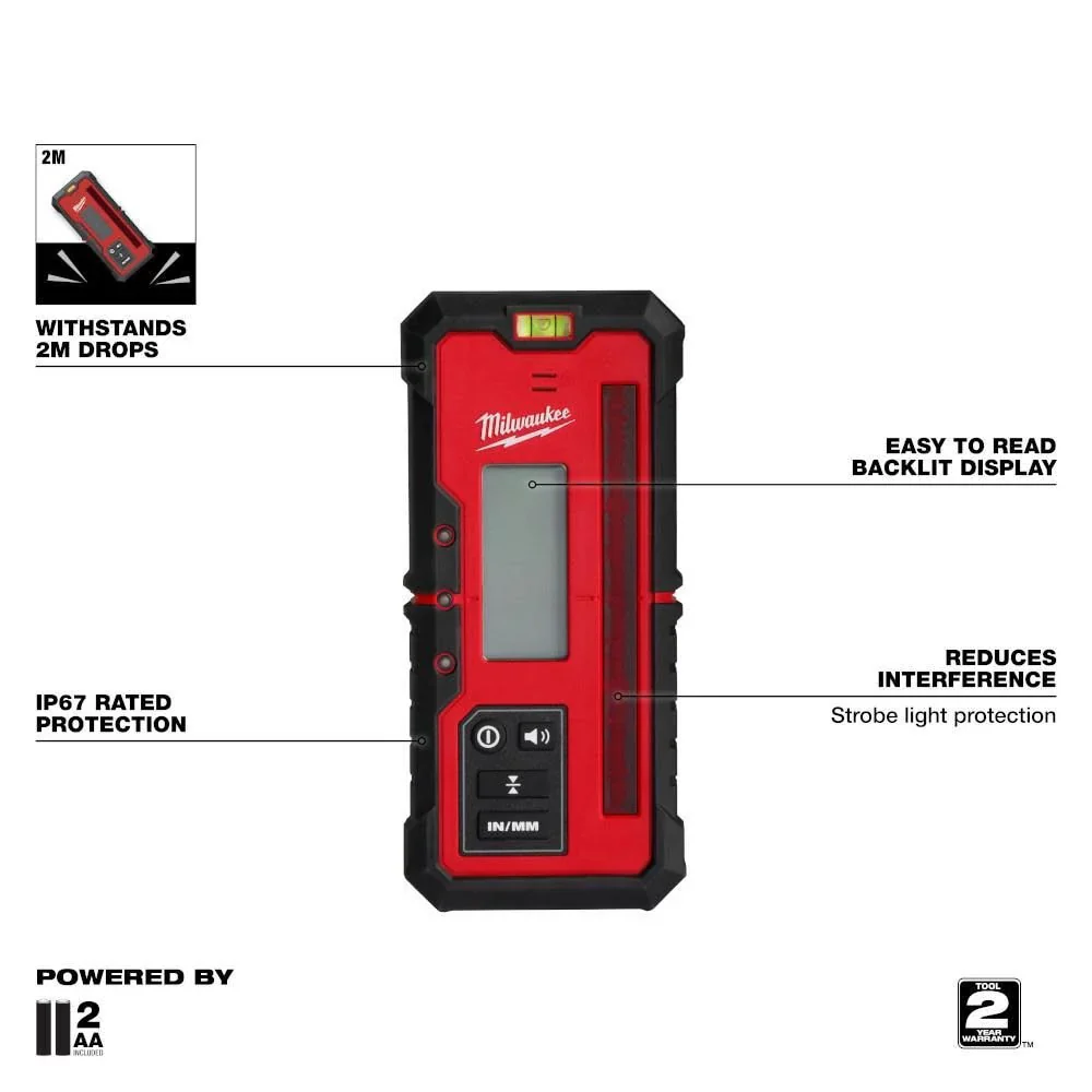 Milwaukee 3701-21T M18 Red Exterior Rotary Laser Level Kit w/ Receiver, Tripod, & Grade Rod - Image 5