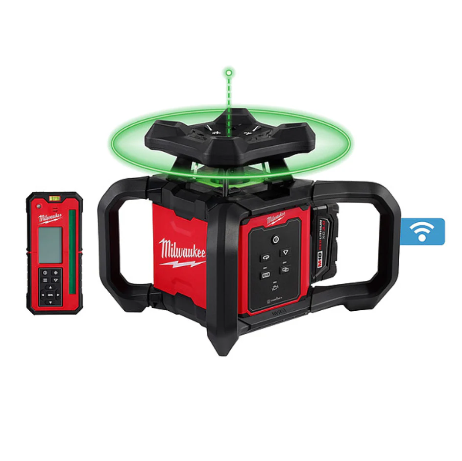 Milwaukee 3702-21 M18™ Green Interior Rotary Laser Level Kit w/ Remote/Receiver & Wall Mount Bracket - Image 2