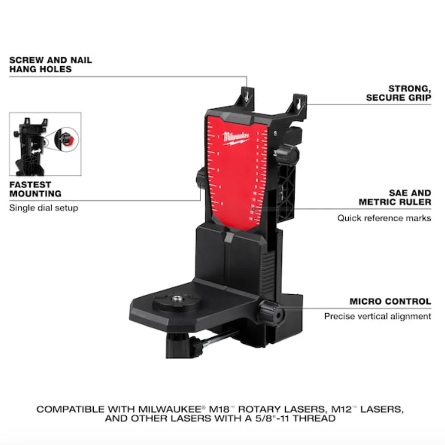 Milwaukee 3702-21 M18™ Green Interior Rotary Laser Level Kit w/ Remote/Receiver & Wall Mount Bracket - Image 4