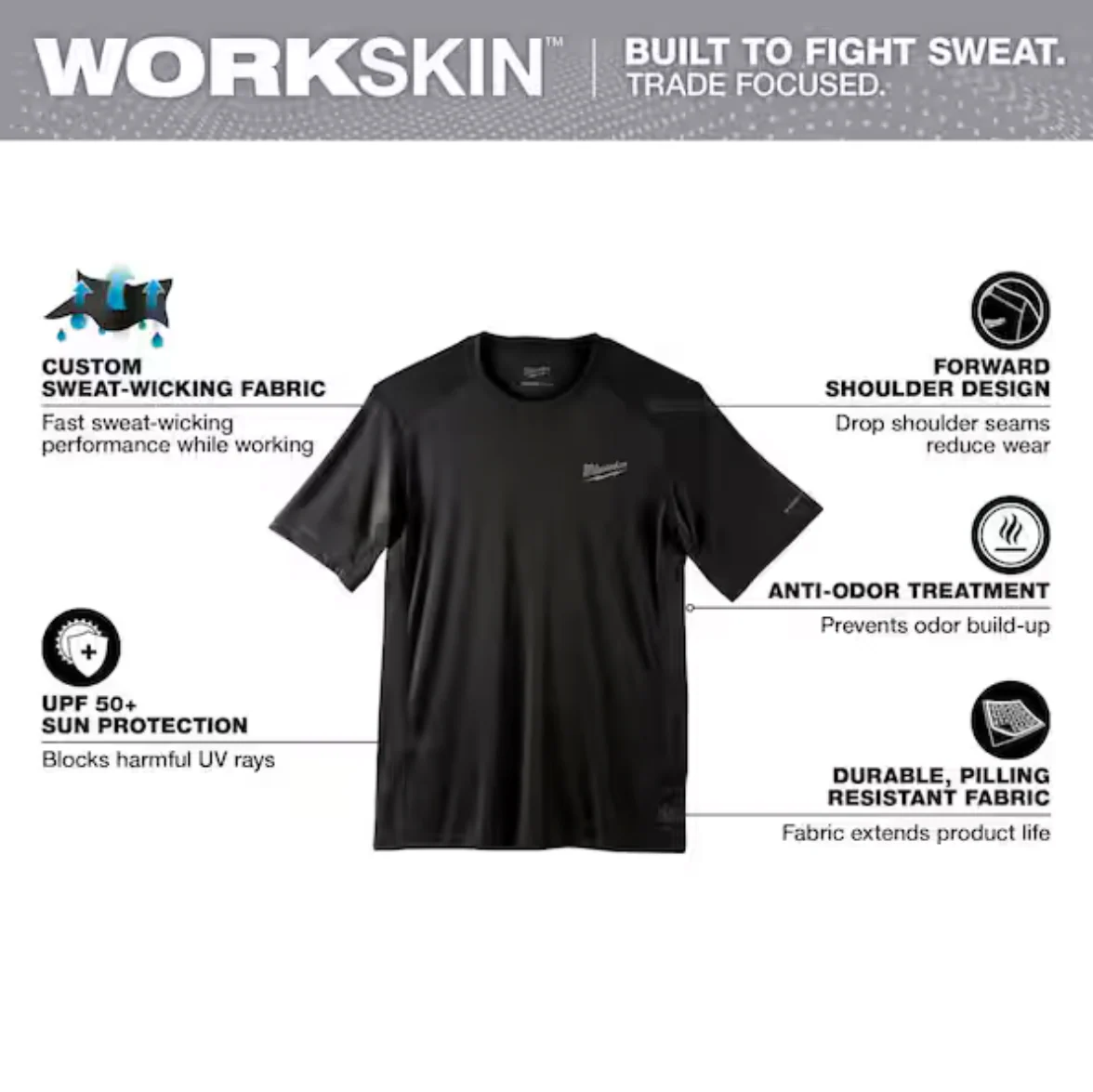 Milwaukee 414B WORKSKIN™ Lightweight Performance Shirt - Short Sleeve - Image 3