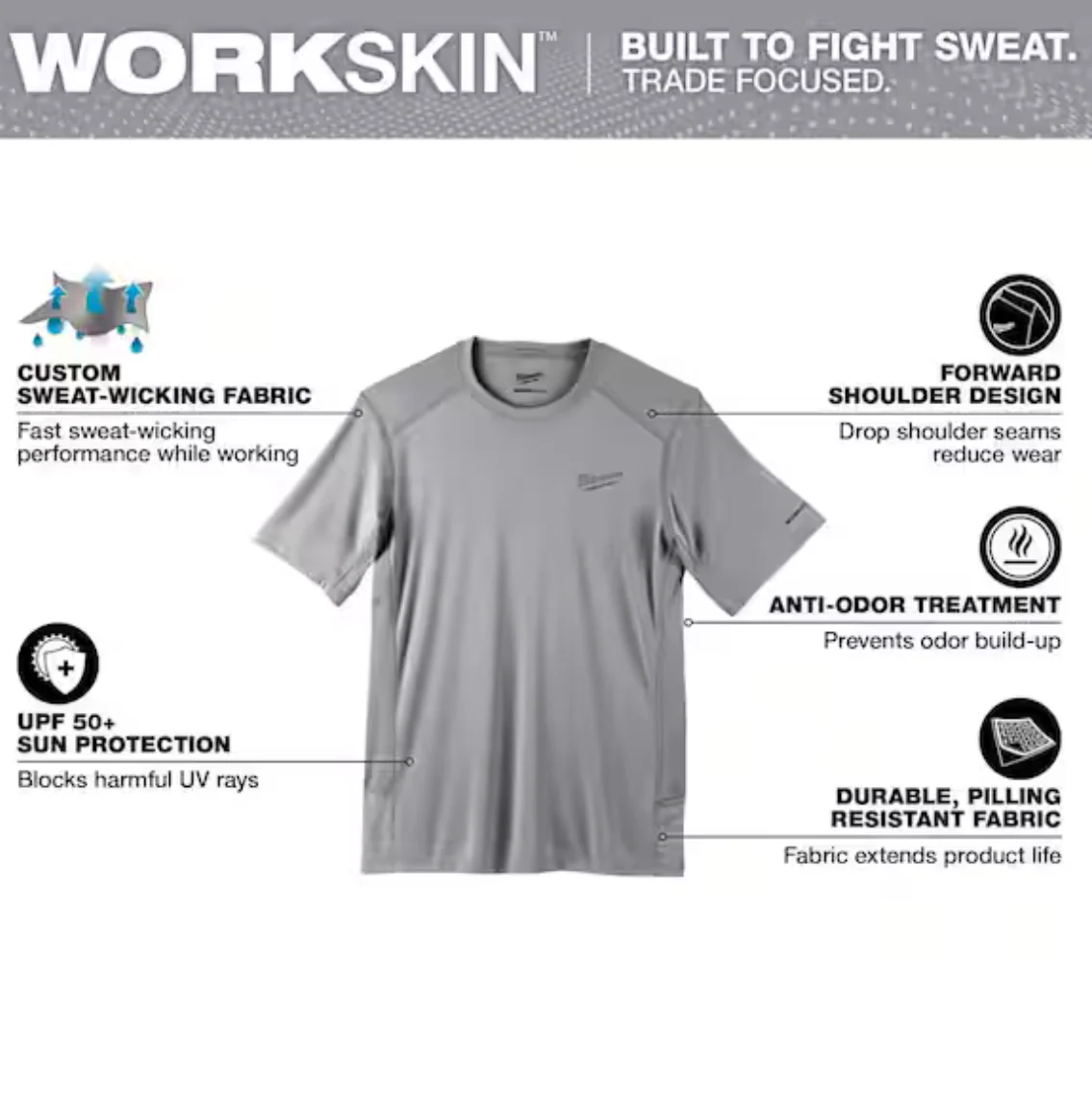 Milwaukee 414G WORKSKIN™ Lightweight Performance Shirt - Short Sleeve - Image 3