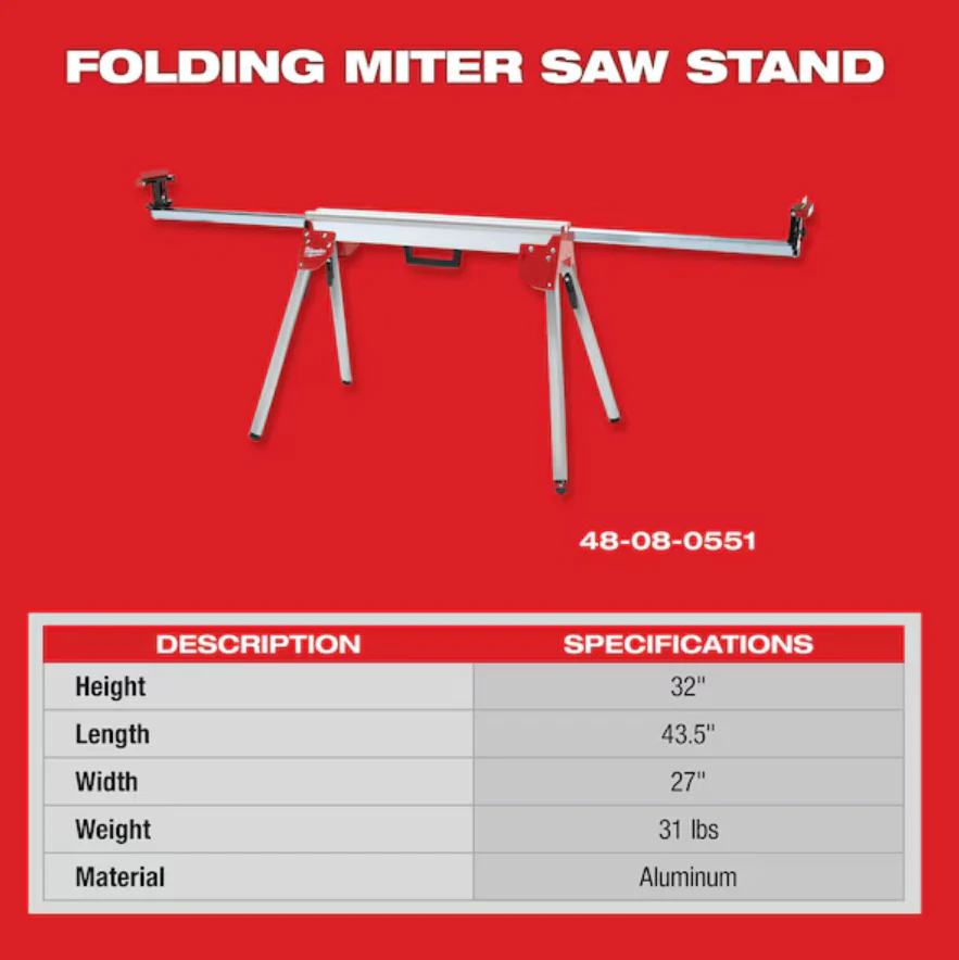 Milwaukee 48-08-0551 Folding Miter Saw Stand - Image 4