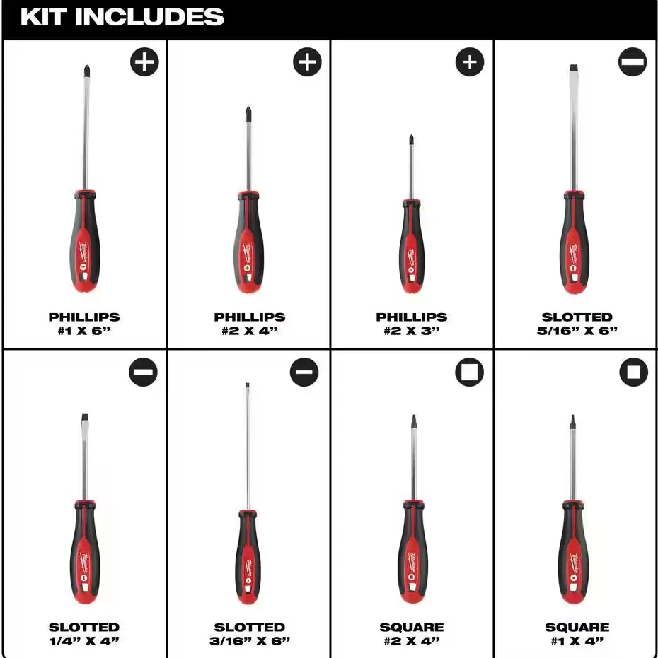 Milwaukee 48-22-2718 - 10 Piece Screwdriver Set w/ Square - Image 3