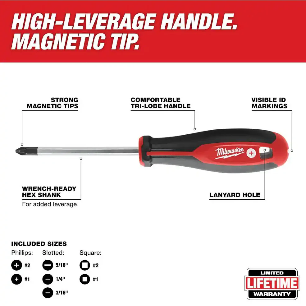 Milwaukee 48-22-2718 - 10 Piece Screwdriver Set w/ Square - Image 4