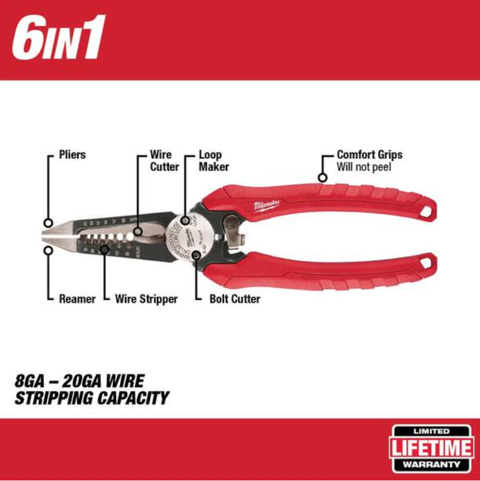 Milwaukee 48-22-3050 - 10-20 AWG Comfort Grip Wire Stripper and Cutter - Image 4