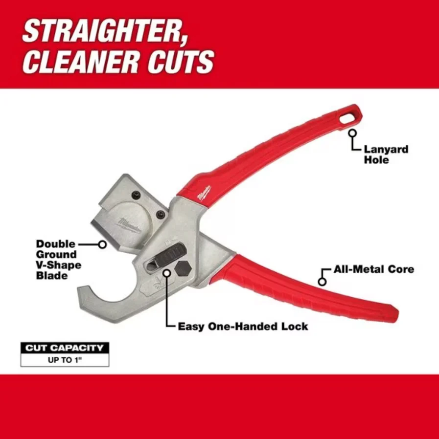 Milwaukee 48-22-4204 Tubing Cutter for PEX, Plastic, and Rubber - Image 3