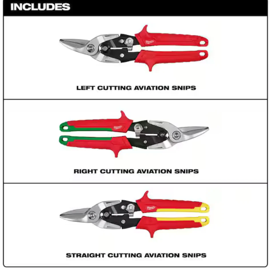 Milwaukee 48-22-4563 Aviation Snip Set, 3pc - Image 3