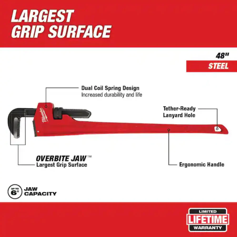 Milwaukee 48-22-7148 Steel Pipe Wrench - 48" - Image 3