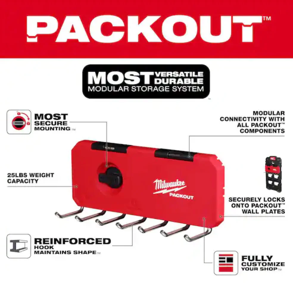 Milwaukee 48-22-8329 PACKOUT™ 7-Hook Rack - Image 3