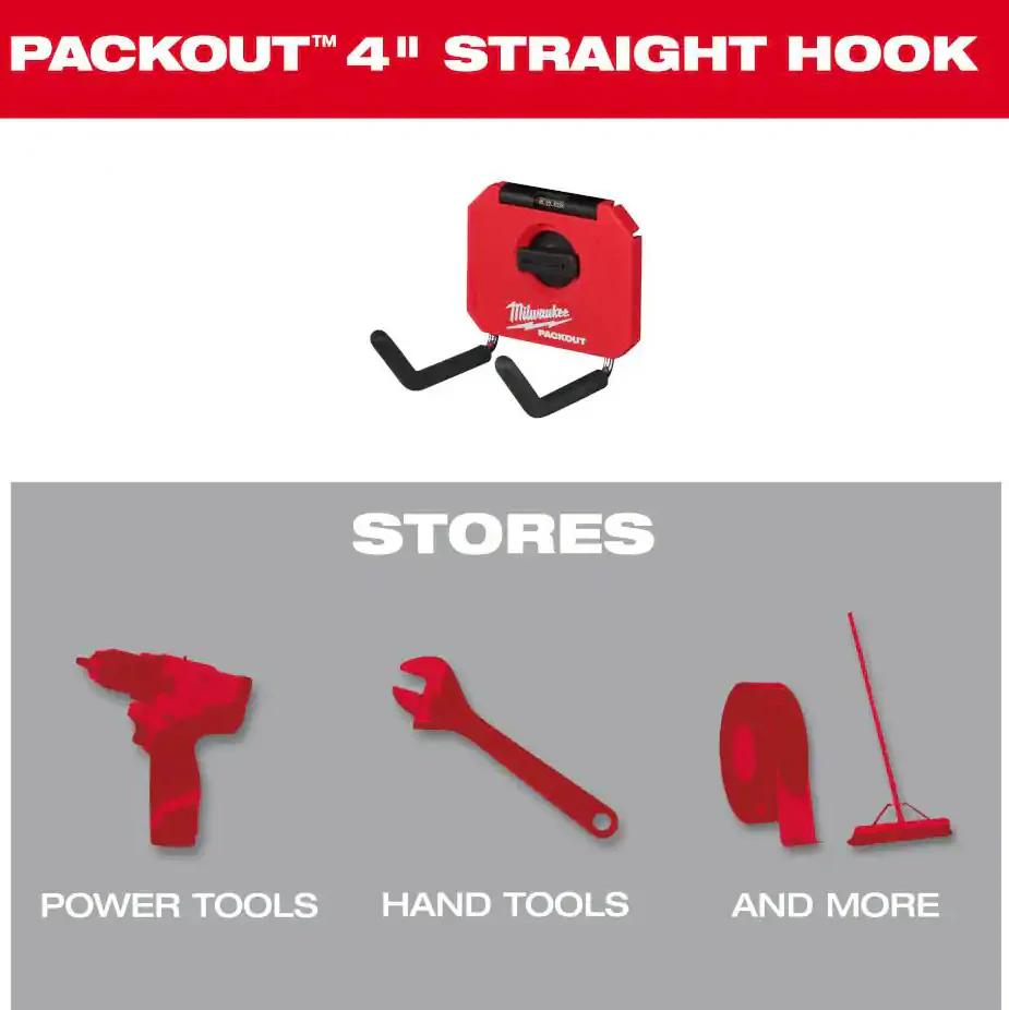 Milwaukee 48-22-8334 PACKOUT™ 4" Straight Hook - Image 5