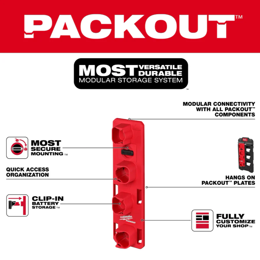 Milwaukee 48-22-8338 PACKOUT™ M12™ Battery Rack - Image 3