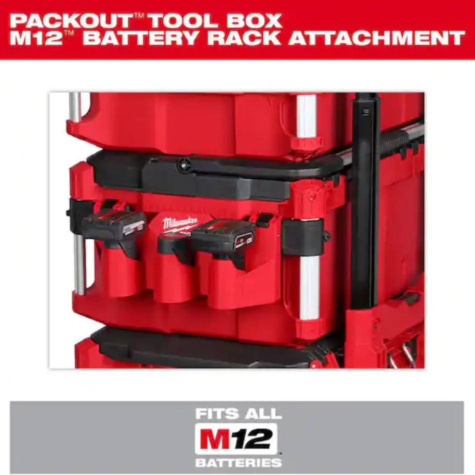 Milwaukee 48-22-8604 PACKOUT™ Tool Box M12™ Battery Rack Attachment - Image 7