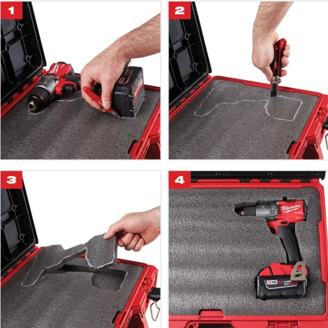 Milwaukee 48-22-8453 Customizable Foam Insert for Low-Profile PACKOUT™ Drawer Tool Box - Image 3