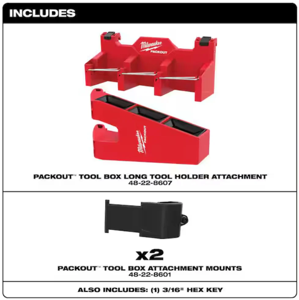 Milwaukee 48-22-8607 PACKOUT™ Tool Box Long Tool Holder Attachment - Image 2