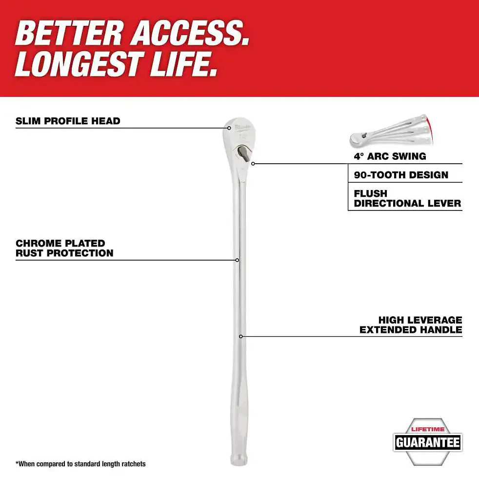 Milwaukee 48-22-9050 - 1/2" Drive 18" Ratchet - Image 2