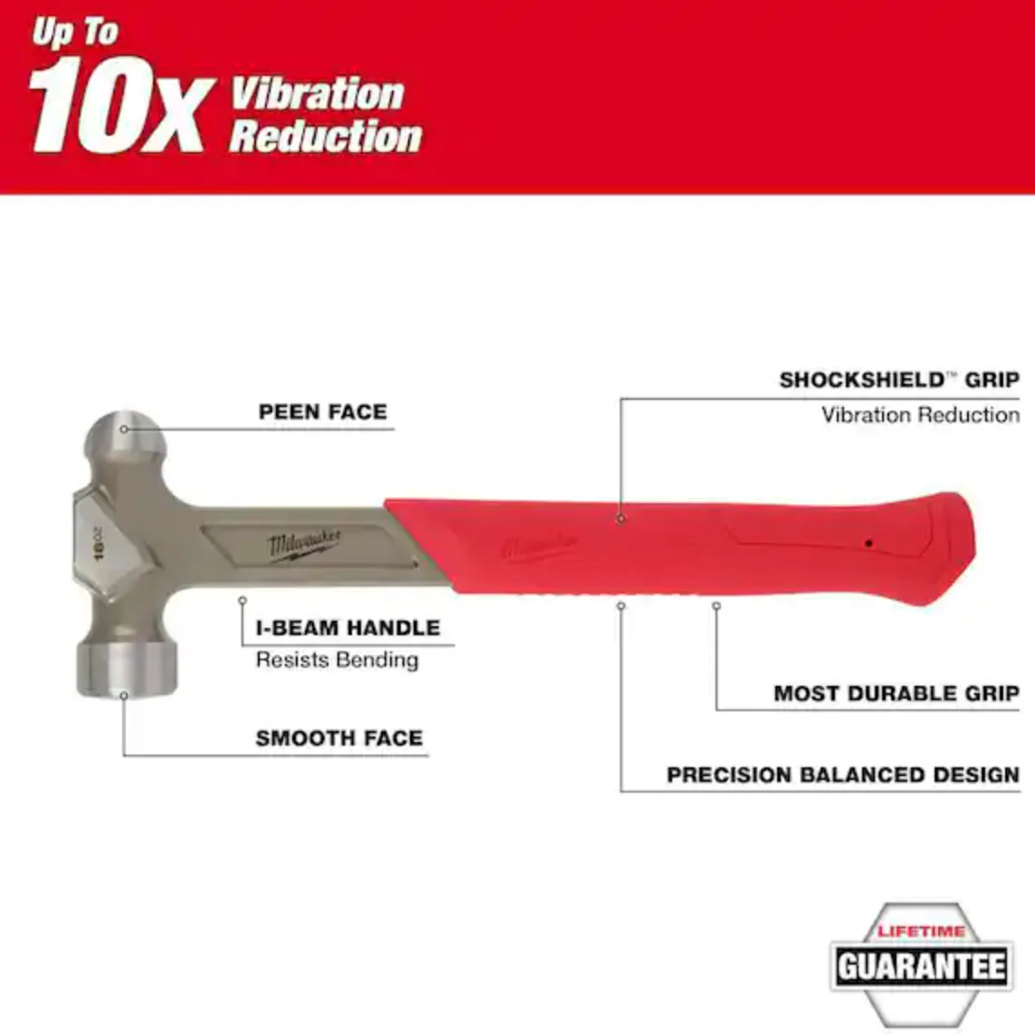 Milwaukee 48-22-9131 - 24oz Steel Ball Peen Hammer - Image 5