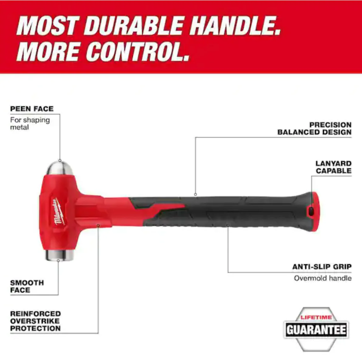 Milwaukee 48-22-9140 - 16oz Dead Blow Ball Peen Hammer - Image 4