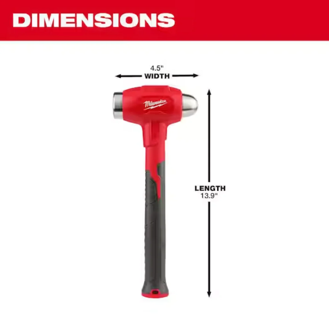 Milwaukee 48-22-9141 - 32oz Dead Blow Ball Peen Hammer - Image 4