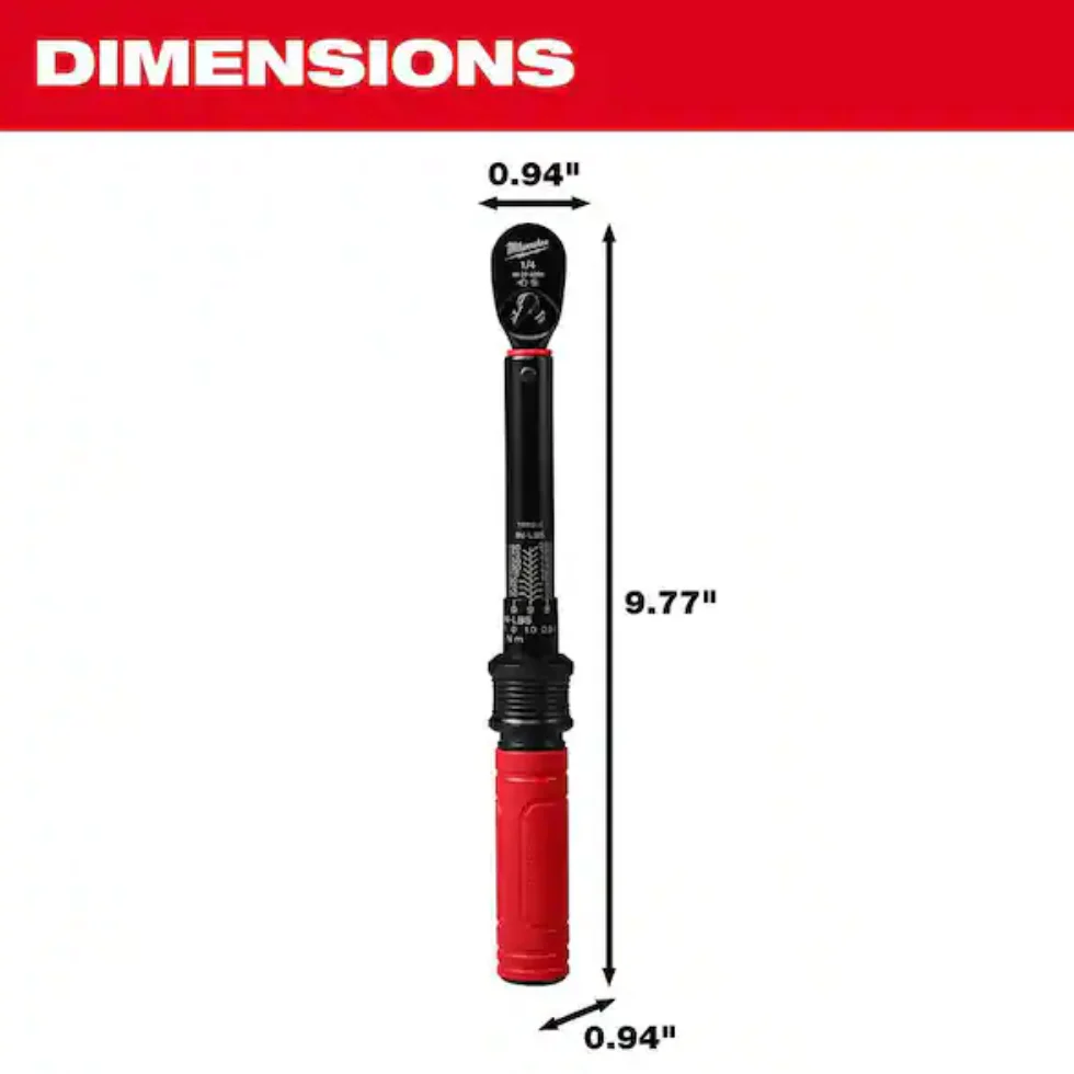 Milwaukee 48-22-9200 - 1/4” Drive Click Torque Wrench - 40-200 in/lbf - Image 4