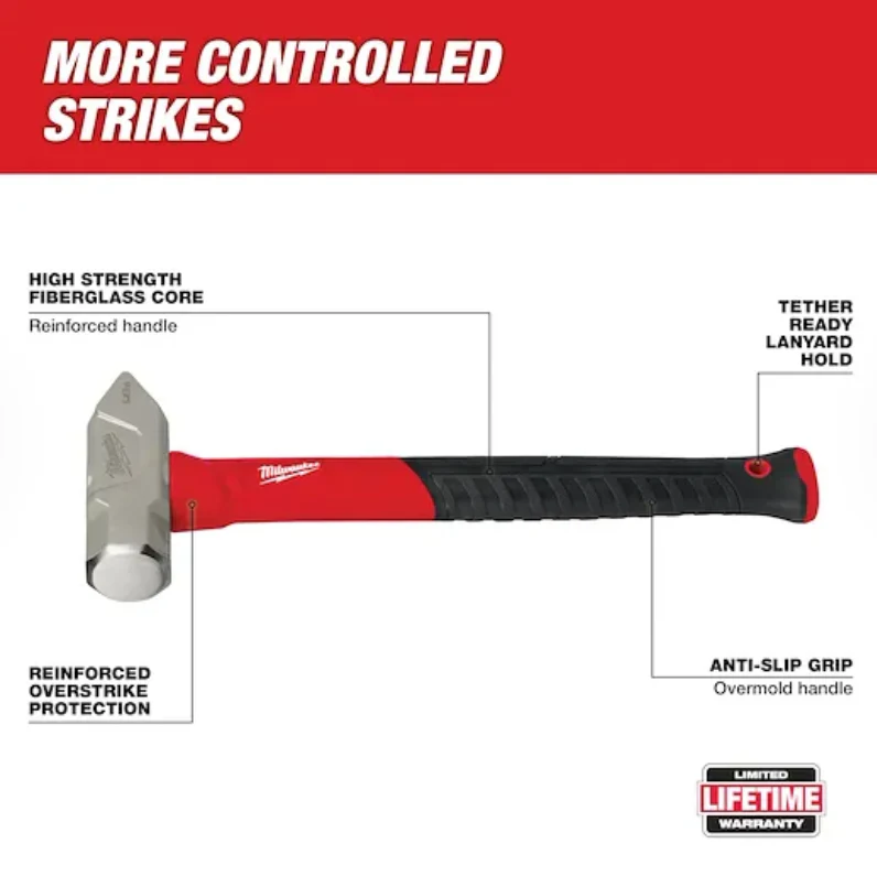 Milwaukee 48-22-9313 - 2.5lb Fiberglass Cross Peen Hammer - Image 3