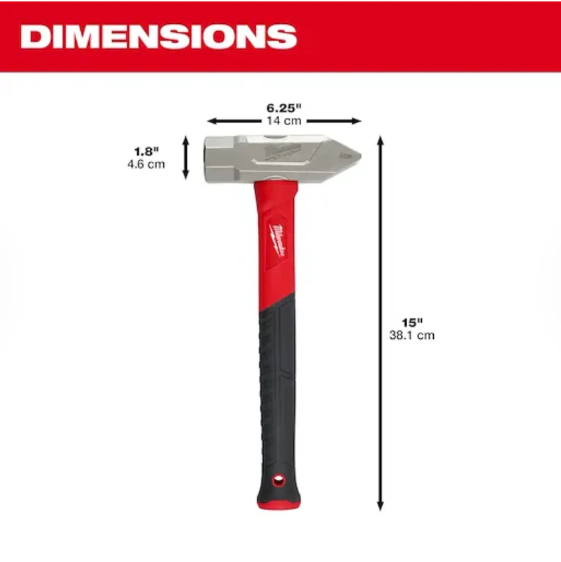 Milwaukee 48-22-9315 - 4lb Fiberglass Cross Peen Hammer - Image 2