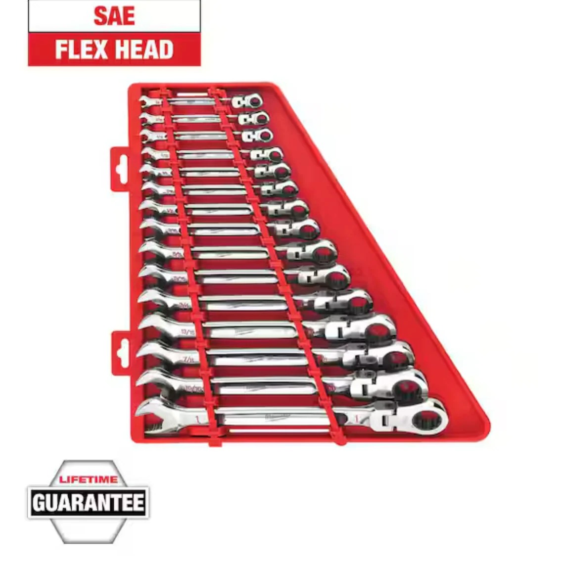 Milwaukee 48-22-9413 SAE Flex Head Ratcheting Combination Wrench Set, 15pc - Image 2
