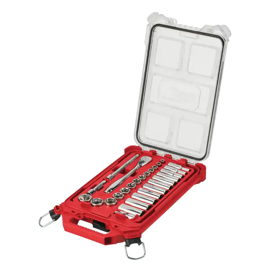 Milwaukee 48-22-9481 - 3/8” Drive SAE Ratchet & Socket Set, 28pc with PACKOUT™ Low-Profile Compact Organizer - Image 2