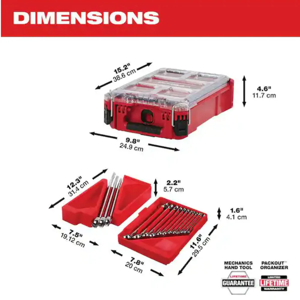 Milwaukee 48-22-9484 - 15pc SAE Combination Wrench Set with PACKOUT™ Compact Organizer - Image 4