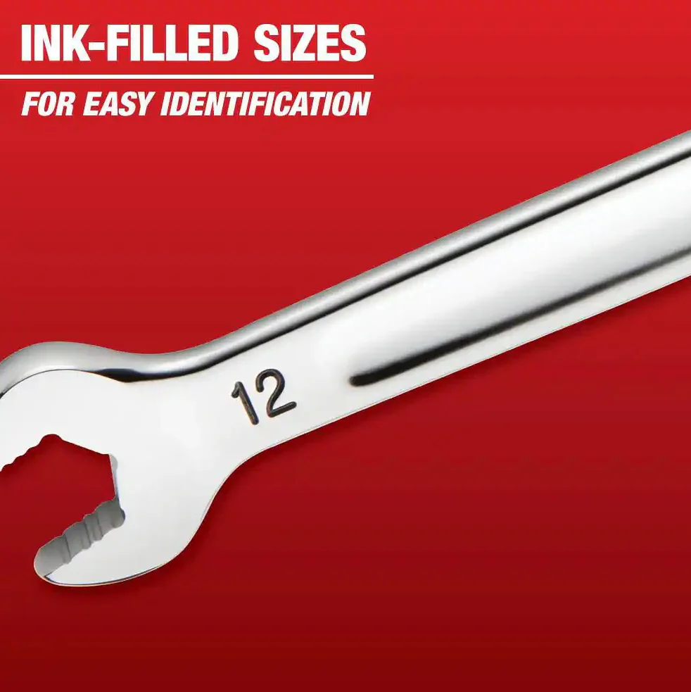 Milwaukee 48-22-9513 Metric Flex Head Ratcheting Combination Wrench, 15pc - Image 5